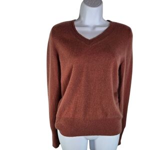 Magaschoni Dusty Rose V Neck Pullover Sweater